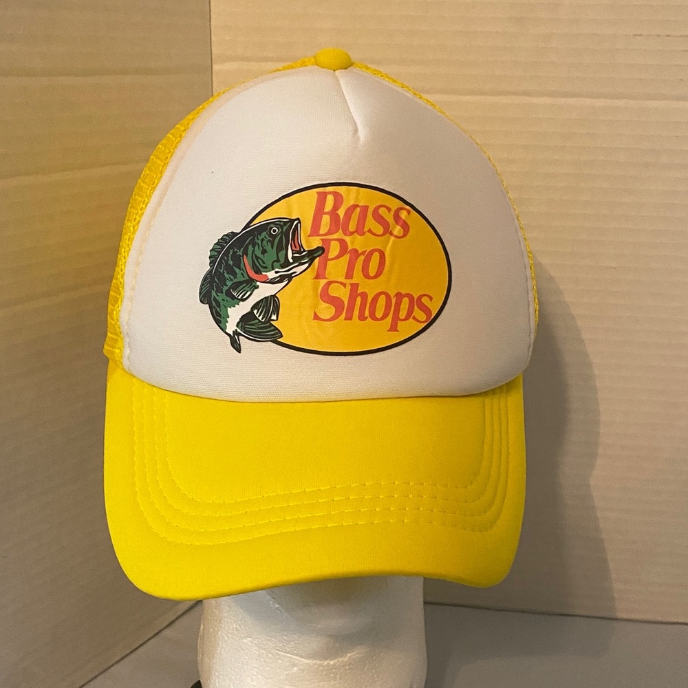 Bass Pro Shops Yellow and White Fishing Hat